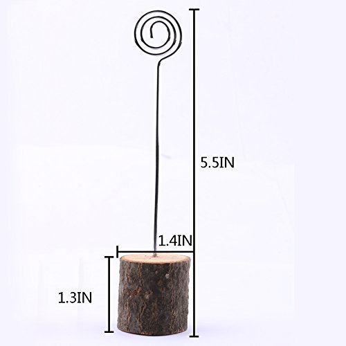 Dedoot Wood Base Wedding Table Name Number Holder, 20pcs Tree Branches Wedding Menu Seat Clip Wooden Photo Holder Wood with Wire Party Business Card Holder Decoration