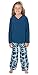 PajamaGram Blue Snowflake Fleece Matching Family Pajama Set, Women's Medium / 8-10, Multicoloured