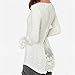 SODIAL(R)Women Fashion Lace Long Sleeve O-neck Gauze Shirts Ladies Graceful Blouse White M