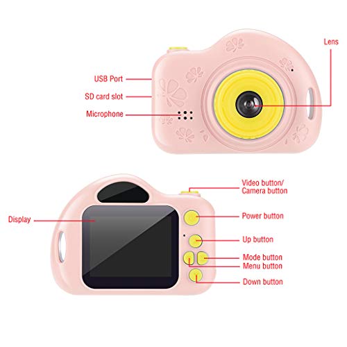 Fan-Ling Kids Camera Digital Video Camera Gift Mini Rechargeable Camera Creative Camcorder,Gifts for Kids,Pocket Size Easily Carry (Pink)