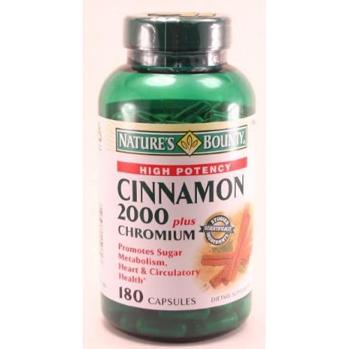 Nature's Bounty High Potency Cinnamon 2000 Plus Chromium 180 Capsules Per Bottle image