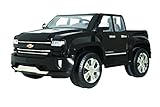 Rollplay 12V Chevy Silverado Kid's Truck, Two-Seat Ride On Toyup to 5 mph - Battery-Powered Kid's Car - Ages 3 & Up - Black