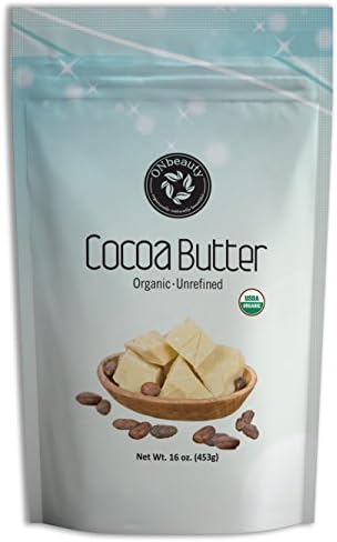 USDA Certified Organic Unrefined Cocoa Butter by ONbeauty - 16 Oz, FOOD GRADE - Raw