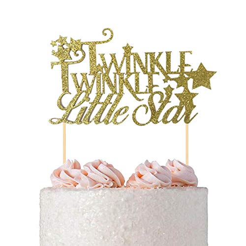 Gold Glitter Twinkle Little Star Cake Topper,for Baby Shower First ...