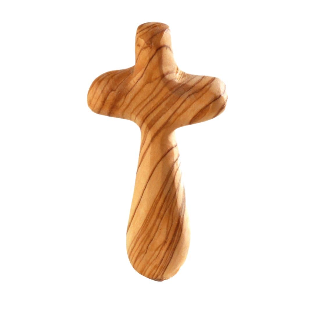 Kassis Olive Wood Comfort Holding Cross - made in Bethlehem (1, 9 cm)