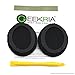 Geekria Comfort Velour Replacement Ear Pads for Sennheiser Momentum On-Ear, Momentum 2.0, HD1 On-Ear Headphones Ear Cushions, Repair Parts with Video Guide (Black)