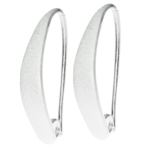 2 pcs .925 Sterling Silver Satin Ear Wire Earring Connector French Hook W/Ring/Loop For Dangling/Findings/Bright