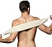 OLYA STORE exfoliating loofah back scrubber brush, long shower & bathtub body sponge with natural loofah for back acne, with cloth handles and bar soap pocket