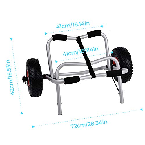 Hemousy Kayak Cart Dolly,Canoe Carrier Wheels Trolley with Straps Easy