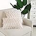 OJIA Deluxe Home Decorative Super Soft Plush Mongolian Faux Fur Throw Pillow Cover Cushion Case (18 x 18 Inch, Fox White)