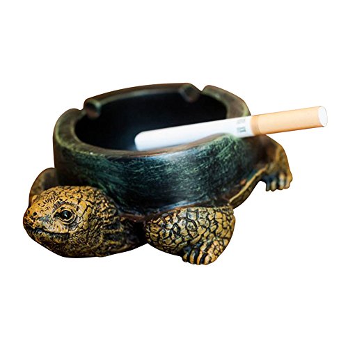 Frjjthchy Cute Cartoon Turtle Cigar Ashtray Resin Ash Organizer with Lid Decoration Cigarette Ashtray for Indoor Outdoor