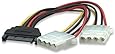 6" SATA 15-Pin Male to Dual 4-Pin Molex Female Y Splitter, Manhattan 308977
