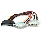 6" SATA 15-Pin Male to Dual 4-Pin Molex Female Y Splitter, Manhattan 308977