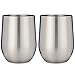 Stainless Steel Stemless Wine Glasses by Avito- Set of 2 Double Walled Insulated Lowball Tumbler 11 oz - Shatterproof - BPA Free Healthy Choice - Dishwasher Safe - Best Value