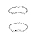 Meiligo® Fashion 2 Pcs Couples Gift Alloy Her Buck His Doe Letter Heart Puzzle Dog Tag Key Chain Broken Heart Bracelet