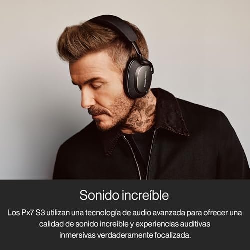 Auscultadores Bluetooth over-ear Px7 S3, cancelamento de ruído, som de alta resolução, aptX lossless, reprodução de 30 horas, 8 microfones, carregamento rápido - preto antracite