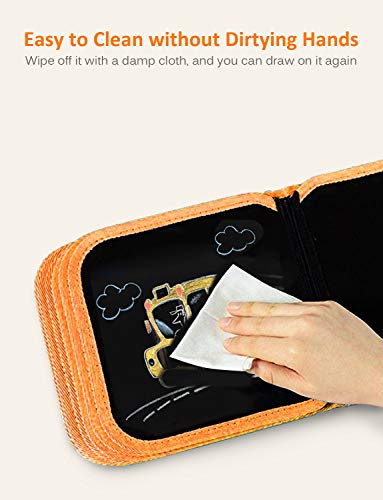 Portable Kids Drawing Pad, Erasable Craft Kids Art Supplies Kits, Toddler Drawing Doodle Board with 8 Colored Erasable Pens,toddler toys, Birthday Gift for Girls Boys Ages 3, 4, 5, 6, 7, 8 - 9"x9" - Thumbnail 2