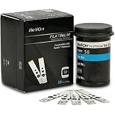Blood Glucose Test Strips, 50 Count | Compatible with ReliOn Platinum Meters | Ideal for Glucose Monitor Kit | Accurate &amp; Easy to Use | High Accuracy Strips