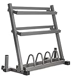 XMark Dumbbell Rack Olympic Plate Weight Rack with Olympic Bar Storage, Store Dumbbells, Plate Weights, and Olympic Bars. Rack, Rack Plus Dumbbells, Or Rack Plus Dumbbells and Bench