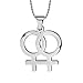 UMtrade Women Girl Lesbian LGBT Pride Stainless Steel Pendant Necklace