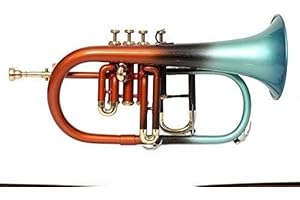 SM'SAI MUSICALS Flugel Horn 4 Value BB Pitch Orange And Green Colour