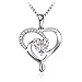 J.Rosée Heart Earrings with 925 Sterling Silver and 3A Cubic Zirconia or Pendent Necklace, 18''+ 2