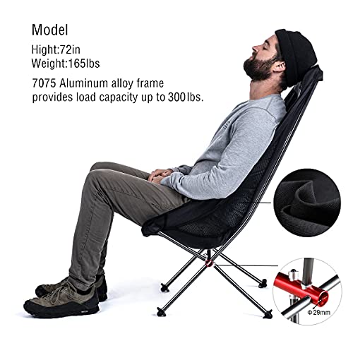 Naturehike Lightweight High Back Camping Chair, Backpacking Chair Heavy