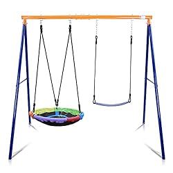 Swing Set for Backyard, 440lbs Swing Set with
