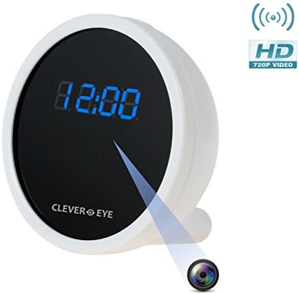 New - WiFi Hidden Spy Camera in Elegant Digital Alarm Clock - 720P HD | Clever●eye All-in-One Monitor, Baby, Pet, Nanny, Elder | Night Vision | Motion Detection | Wireless Home Security