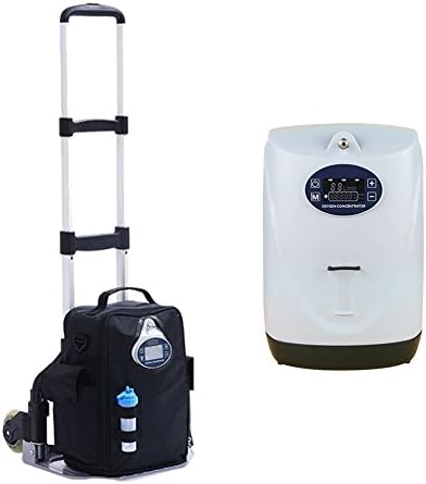 Portable Oxygen Concentrator Generator, Full Intelligent Air Purifier Oxygen Making Machine for Car, Home, Outdoor Traveling (Battery Trolley Carry bag Include)