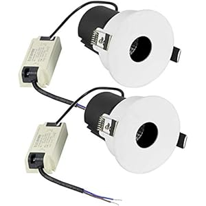 GWFVA LED-inbouwlamp, 7 W, matwit, 2700 K, 80 Ra, LED, downlights, voor badkamer, keuken, niet vuurvast, klasse En