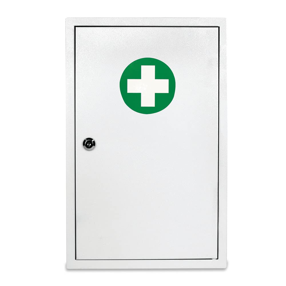 Reliance Medical Medicine Cabinet With Lock First Aid Wall Mounted Medicine Box White Home Office Lab Medication Lockable Cabinet