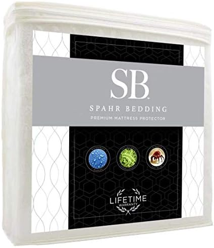 Spahr Bedding Waterproof Mattress Protector - Hypoallergenic Mattress Cover - Cotton Terry Bed Topper for Dust Mite, Allergy Protection - Noiseless, Cool-Sleeping, Breathable - King Size