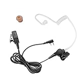 Bingle 2 Pin Covert Earpiece Headset for Kenwood with Air Acoustic Tube Push to Talk and Mic for HYT Puxing Wouxun Baofeng 2 Way Radio(MRT-KT2)