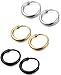 Jstyle 3 Pairs Stainless Steel Mens Womens Hoop Earrings Cartilage Lip Piercing Nose Hoop 18G SGB 8mm