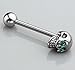 CrazyPiercing 4Pcs 14G Stainless Steel Skull Diamonds Tongue Rings Barbell Piercing Tongue Bars Body Percing Jewelry