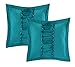 Chic Home 8 Piece Ruth Ruffled Comforter Set, Queen, Turquoise