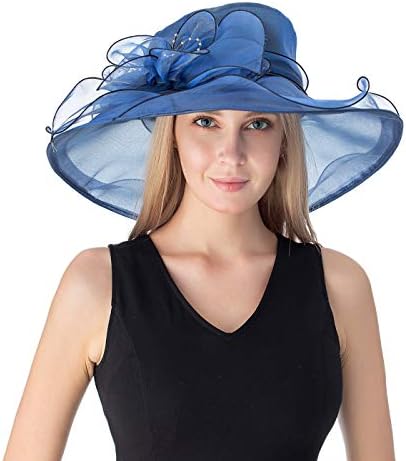 large navy blue wedding hat
