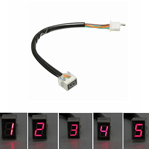 US Warehouse - Red LED Universal Digital 6 Gears Indicator Motorcycle Display Shift Lever Sensor