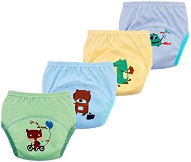 emlstyle Toddler 6 Layers Anti Leakage Toilet Training Pants Baby Potty Training Underwear Reusable Set of 4 Pieces(100,Boys)