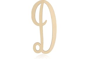 Wooden Monogram Letters for Wall Decor 12 Inch Cursive Wooden Letters Unfinished Large Wood Letter D Focal20 Craft Alphabet Wall Hanging for Wreath Nursery Baby Shower Home Decoration