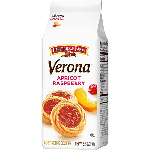 PEPPERIDGE FARM VERONA APRICOT RASPBERRY THUMBPRINT COOKIES, 6.75 OZ. BAG