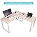 Merax L-Shaped Office Workstation Computer Desk Corner Desk Home Office Wood Laptop Table Study Desk (Oak)