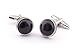 Super Shiny Swarovski Similar Crystal The Black Opal Circular Cufflinks Elegant Style