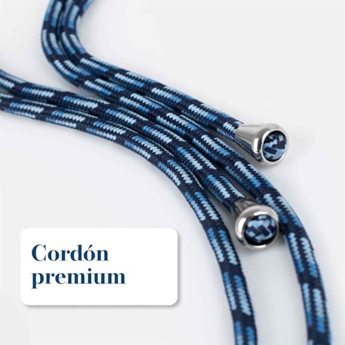 moex Unleash para Samsung Galaxy A14 (4G/5G) – Cadena para teléfono móvil con mosquetón, correa de cuello desmontable rápida – Smartphone con almohadilla para fundas – Cadena para colgar en azul
