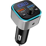Bluetooth FM Transmitter for Car, Quick Charge 3.0 USB Wireless Radio Transmitter Adapter, Support USB Flash Drive, Microsd Card, Handsfree Car Kit