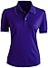 CLOVERY Golf Wear Moisture Wicking Short Sleeve 2-Button Polo Shirt Purple Medium