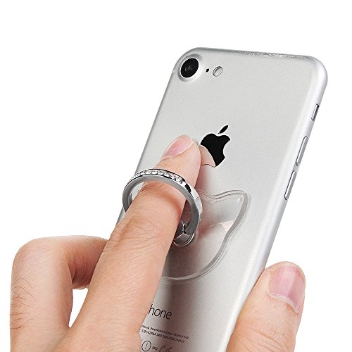 Mavis's Diary 2 Pcs Ring Stand Holder Transparent Cat Universal 360 Degree Rotating Phone Metal Buckle Tablet Finger Grip Kickstand for All Phones Tablets - Sliver & Rose Gold - Thumbnail 6