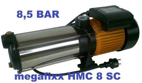 Mehrstufige Kreiselpumpe megafixx HMC8SC 1700 Watt bis 8,5 BAR - 8 Stufen - Laufräder aus Edelstahl