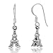 925 Sterling Silver 3D Paris Eifel Tower Dangle Hook Earrings